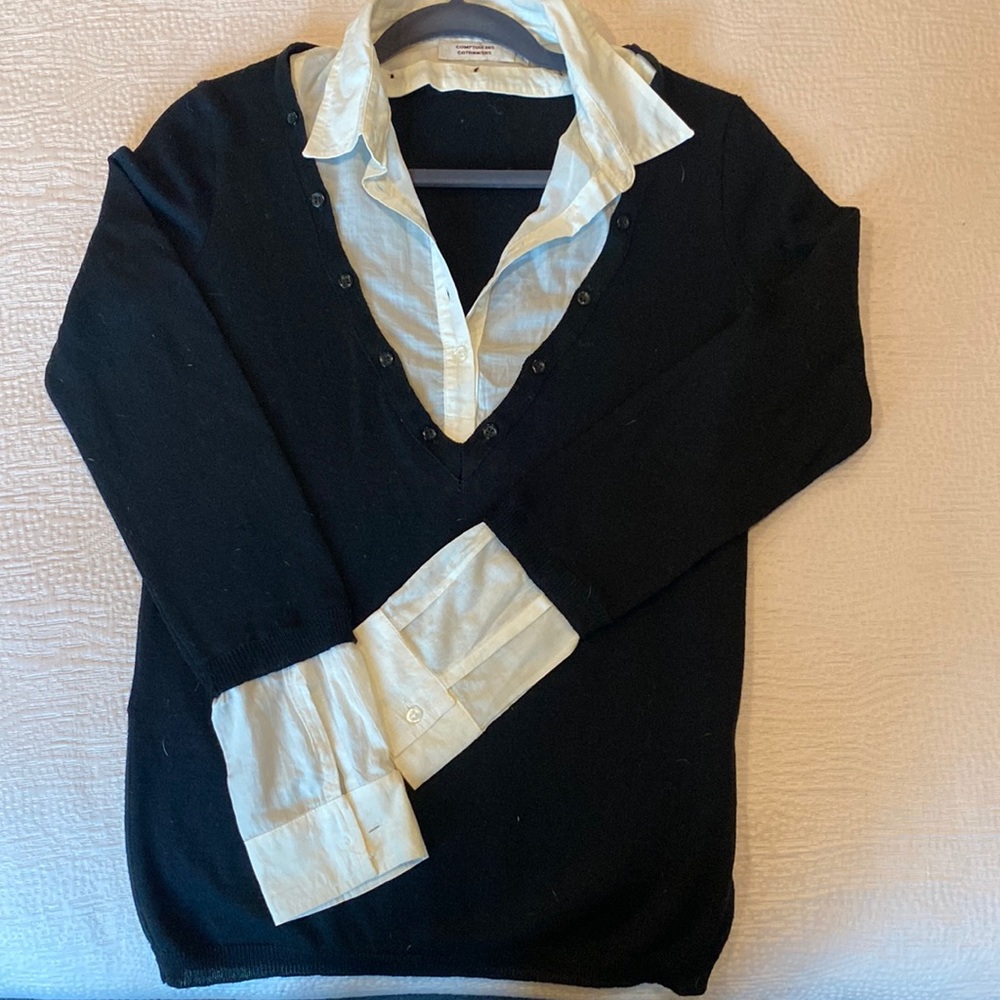 Comptoir des cotonniers sweater with shirt collar